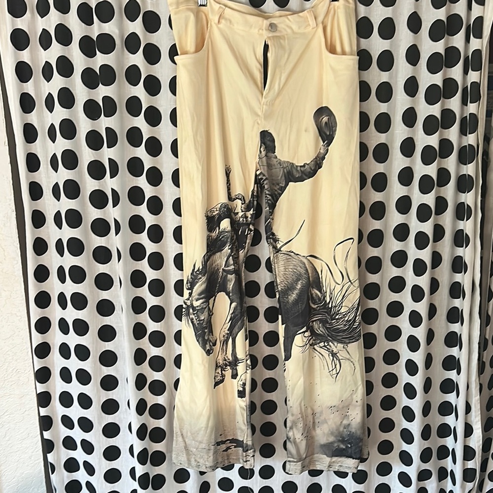 Cream Western Print Women's Skirt